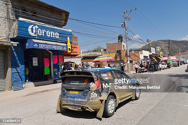 Mads Ostberg of Norway and Ola Floene of Norway compete in their M-Sport WRT Ford Fiesta RS WRC during Day Three of the WRC Mexico on March 6, 2016...