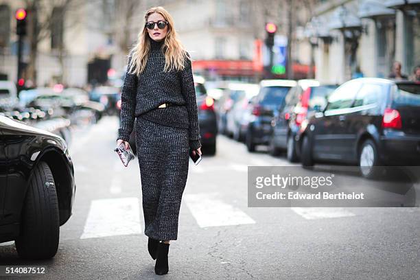 Olivia Palermo is seen, after the Roland Mouret show, during Paris Fashion Week, Womenswear Fall Winter 2016/2017, on March 6, 2016 in Paris, France.