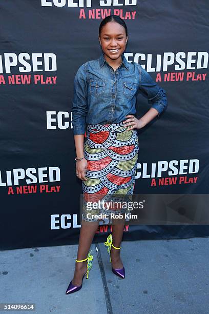 Actress Eden Duncan-Smith attends the "Eclipsed" broadway opening night at The Golden Theatre on March 6, 2016 in New York City.