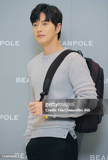 Park Hae-jin attends his autograph session for Beanpole at Hyundai depatment store on February 20, 2016 in Sungnam, South Korea.