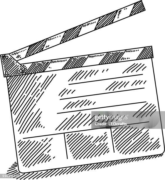 clapboard drawing - clapperboard stock illustrations