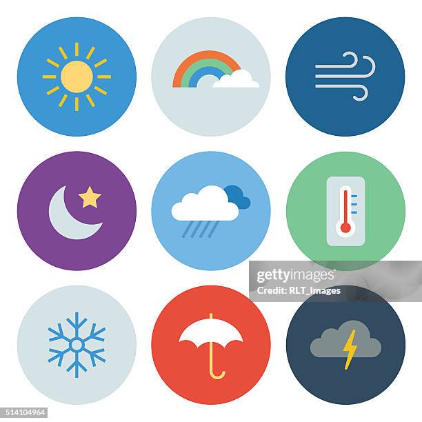 weather icons — circle series - storm clouds stock illustrations