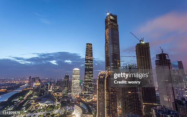 Elevated View of Construction Site in Guangzhou CBD