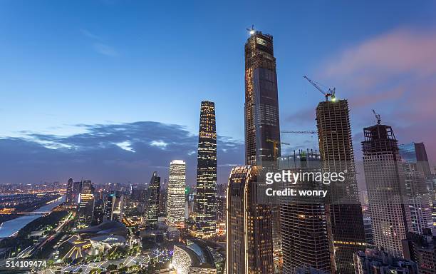 Elevação vista do CBD construção Local em Guangzhou