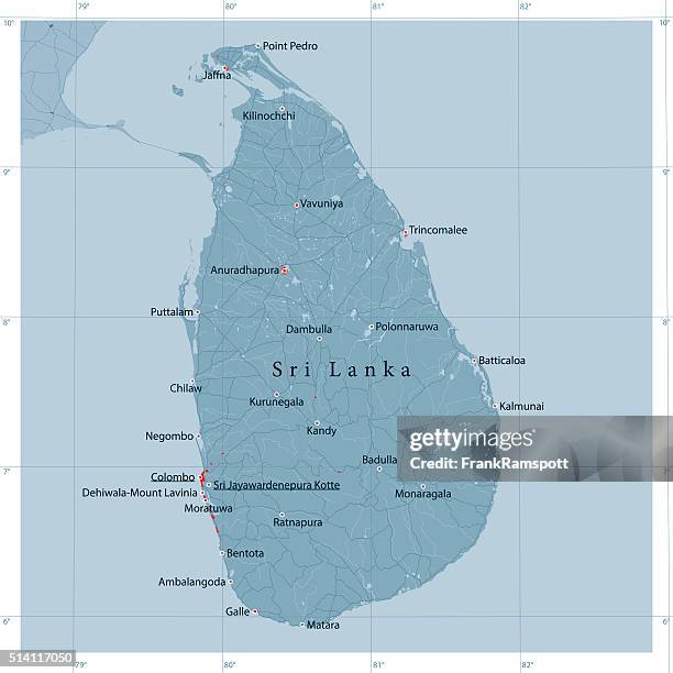 sri lanka vector road map - sri lanka stock illustrations
