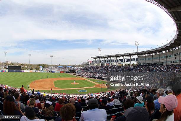 General view during the game between the New York Yankees and the Boston Red Sox at George M. Steinbrenner Field on March 5, 2016 in Tampa, Florida.