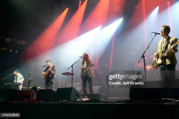 Mumford & Sons performs on stage at the Okeechobee Music & Arts Festival, Day 4, on March 6, 2016 in Okeechobee, Florida.