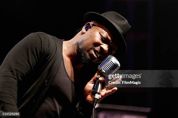 Kelvin Swaby of The Heavy performs on stage at the Okeechobee Music & Arts Festival, Day 4, on March 6, 2016 in Okeechobee, Florida.