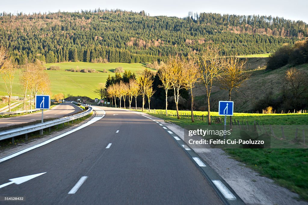 Road sign near Pontarlier France