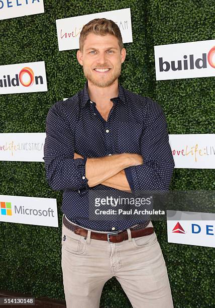 Actor Travis Van Winkle attends the 2nd annual LoveLife fundraiser to support The BuildOn Organization at Microsoft Lounge on March 6, 2016 in...