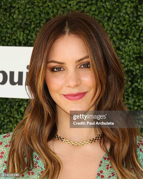 Actress Katharine McPhee attends the 2nd annual LoveLife fundraiser to support The BuildOn Organization at Microsoft Lounge on March 6, 2016 in...