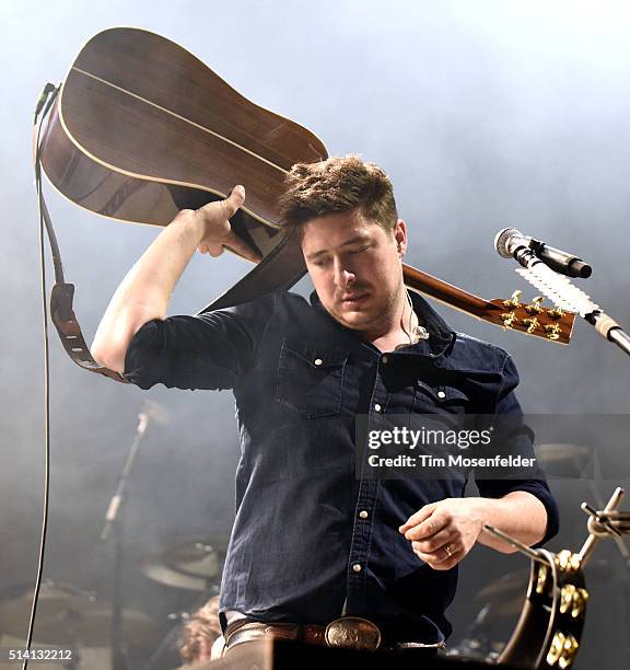 Marcus Mumford of Mumford & Sons performs during the Okeechobee Music & Arts Festival on March 6, 2016 in Okeechobee, Florida.