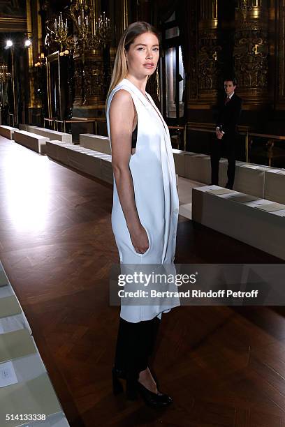 Model Doutzen Kroes attends the Stella McCartney show as part of the Paris Fashion Week Womenswear Fall/Winter 2016/2017. Held at Grand Palais on...