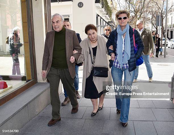 Princess Margarita, her husband Carlos Zurita and their daughter Maria Zurita attend Princess Margarita's 77th birthday going for lunch in a...