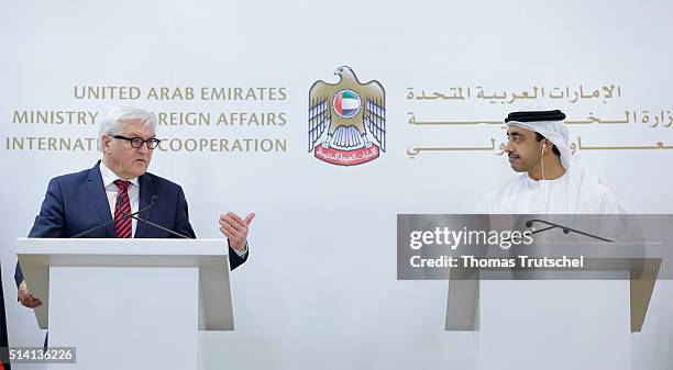 March 07: German Foreign Minister Frank-Walter Steinmeier meets with United Arab Emirates Foreign Minister Abdullah bin Zayed Al Nahyan on March 07,...