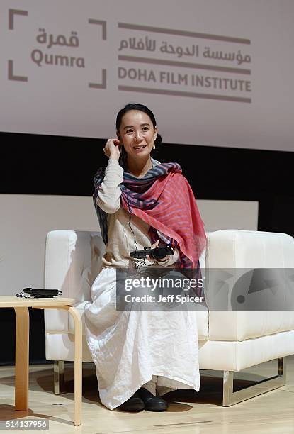 Japanese auteur Naomi Kawase delivers a Qumra Master Class during day four of Qumra, the second edition of the industry event by the Doha Film...