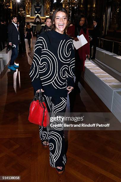 Actress Calu Rivero attends the Stella McCartney show as part of the Paris Fashion Week Womenswear Fall/Winter 2016/2017. Held at Opera Garnier on...