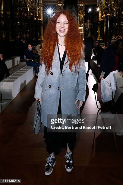 Singer Jess Glynne attends the Stella McCartney show as part of the Paris Fashion Week Womenswear Fall/Winter 2016/2017. Held at Opera Garnier on...
