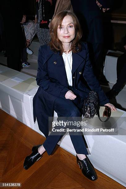 Actress Isabelle Huppert attends the Stella McCartney show as part of the Paris Fashion Week Womenswear Fall/Winter 2016/2017. Held at Opera Garnier...