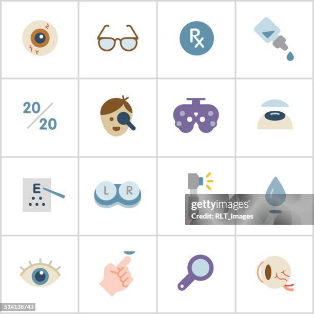 optical & visual icons — poly series - contact lens stock illustrations