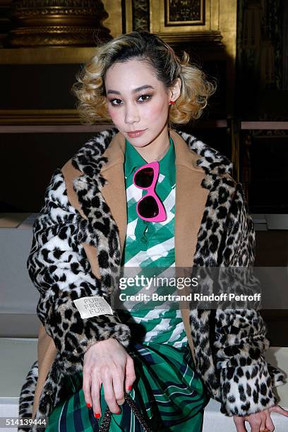 Mademoiselle Yulia attends the Stella McCartney show as part of the Paris Fashion Week Womenswear Fall/Winter 2016/2017. Held at Opera Garnier on...