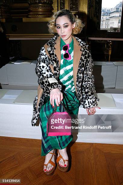 Mademoiselle Yulia attends the Stella McCartney show as part of the Paris Fashion Week Womenswear Fall/Winter 2016/2017. Held at Opera Garnier on...