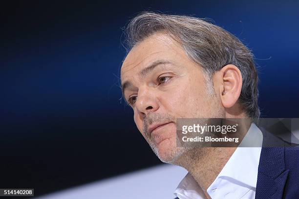 Adrian van Hooydonk, chief designer at Bayerische Motoren Werke AG , looks on during a news conference as BMW celebrate the company's 100th...