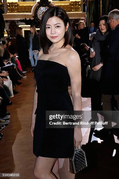 Lin Yun attends the Stella McCartney show as part of the Paris Fashion Week Womenswear Fall/Winter 2016/2017. Held at Opera Garnier on March 7, 2016...