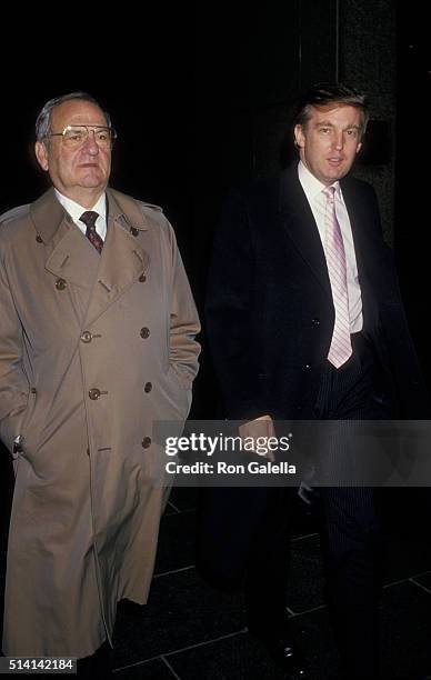 Lee Iacocca and Donald Trump attend Jessica Steinbrenner-Joseph Molloy Wedding Ceremony on November 7, 1987 at St. Patrick's Cathedral in New York...