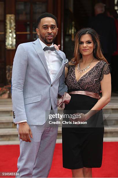 King and DJ Neev arrive to attend The Prince's Trust Celebrate Success Awards at London Palladium on March 7, 2016 in London, England.