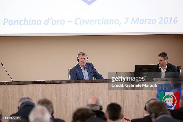 David Moyes attends the "Panchina D'oro season 2014-2015" at Coverciano on March 7, 2016 in Florence, Italy.