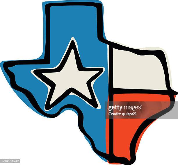 texas state flag doodle - texas shape stock illustrations
