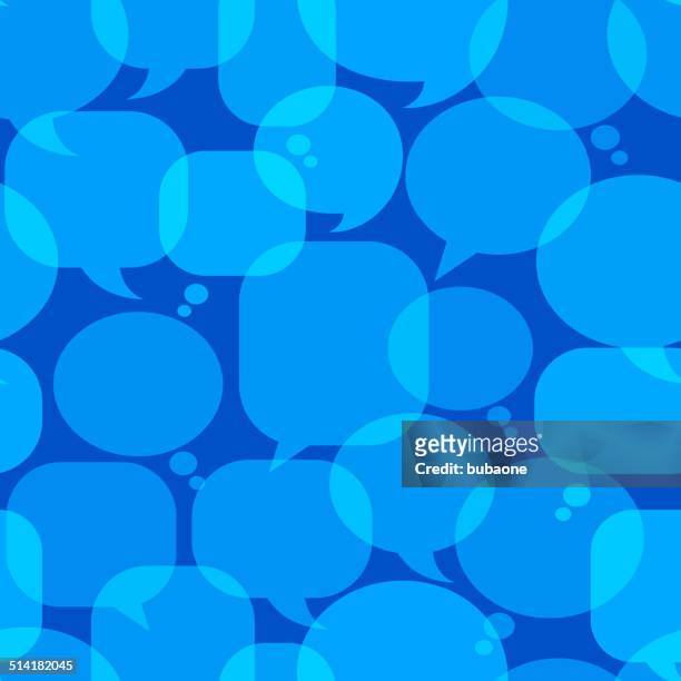 blue chat blasen lizenzfreie vektorgrafik muster - sprechblase für internetchat stock-grafiken, -clipart, -cartoons und -symbole
