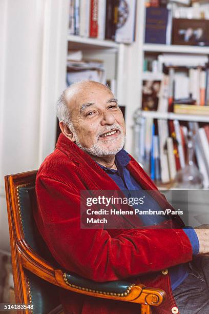 Writer Tahar Ben Jelloun is photographed for Paris Match on February 23, 2016 in London, England.