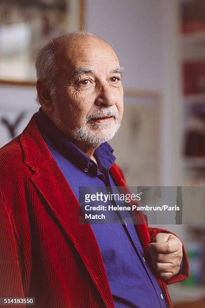 Writer Tahar Ben Jelloun is photographed for Paris Match on February 23, 2016 in London, England.