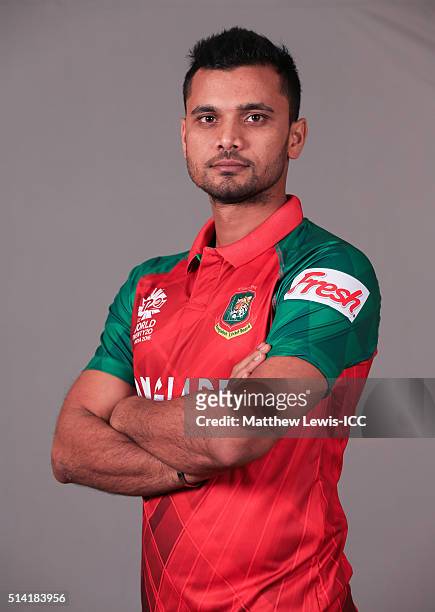 Mashrafe Mortaza, Captain of Bangladesh pictured during a Headshot session ahead of the ICC Twenty20 World Cup on March 7, 2016 in Dharamsala, India.