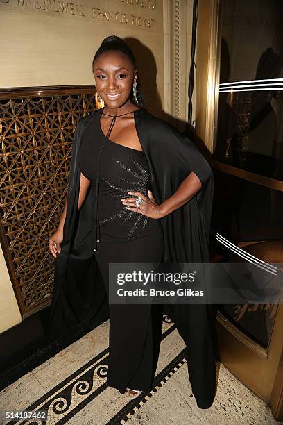 Saycon Sengbloh poses at the Opening Night After Party for "Eclipsed" at Gotham Hall on March 6, 2016 in New York City.