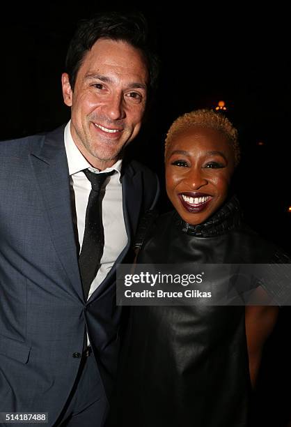 Steve Kazee and Cynthia Erivo pose at the Opening Night After Party for "Eclipsed" at Gotham Hall on March 6, 2016 in New York City.