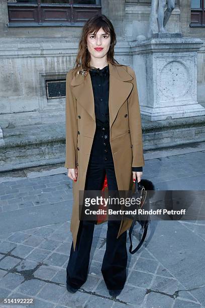 Jeanne Damas attends the Sonia Rykiel show as part of the Paris Fashion Week Womenswear Fall/Winter 2016/2017 on March 7, 2016 in Paris, France.
