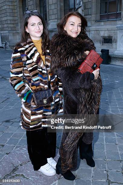 Nathalie Rykiel and her daghter Salome Burstein attend the Sonia Rykiel show as part of the Paris Fashion Week Womenswear Fall/Winter 2016/2017 on...