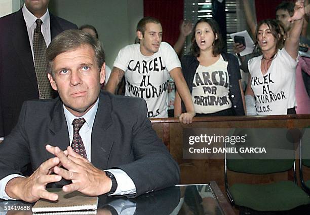 This photo shows Captain Fragata Alfredo Astiz 25 February 2001 in Buenos Aires, Argentina. Foto tomada el 25 de febrero de 2000 del capitan de...