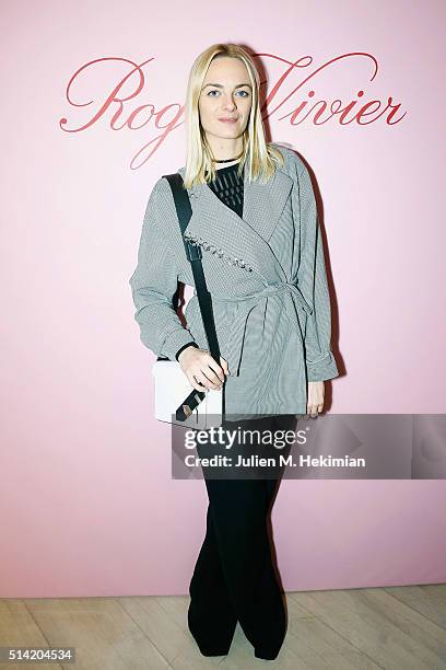 Virginie Courtin Clarins attends the Roger Vivier Prismick Denim Party at Rue Du Faubourg Saint-Honoré on March 7, 2016 in Paris, France.