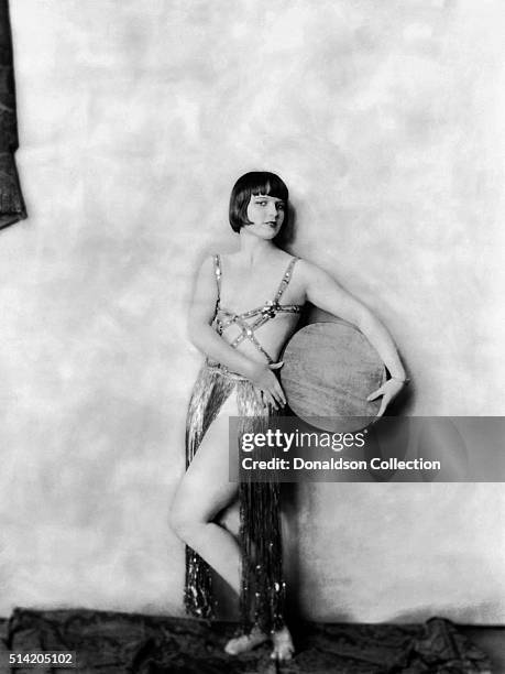 Actress Louise Brooks poses for a portrait for the 1925 edition of the Ziegfeld Follies in New York.