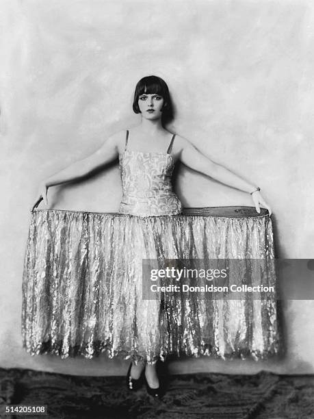 Actress Louise Brooks poses for a portrait for the 1925 edition of the Ziegfeld Follies in New York.