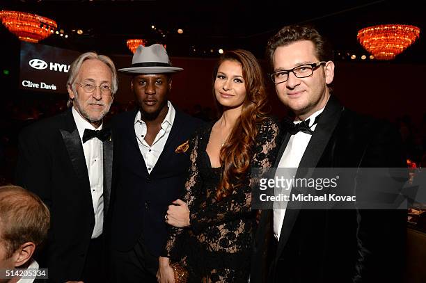 President/CEO of The Recording Academy Neil Portnow and The Media Point Group company president, Michal Lisiecki attend the 2016 Pre-GRAMMY Gala and...