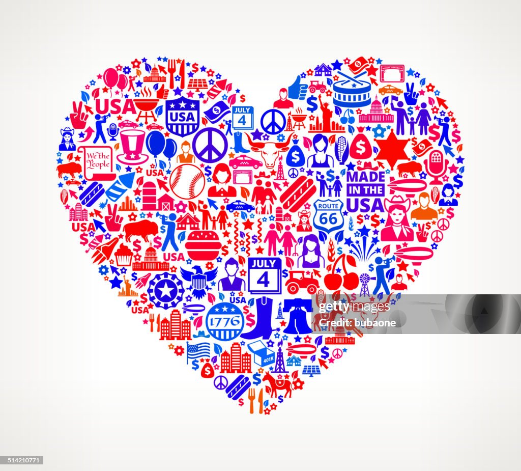 Heart US royalty free vector art Pattern