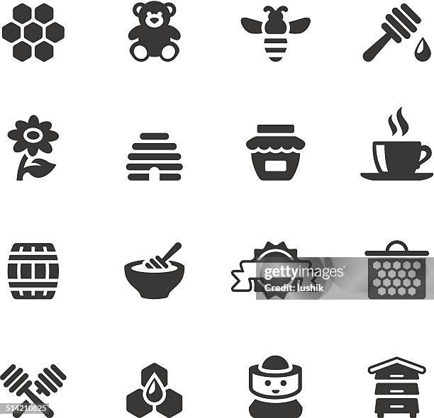 stockillustraties, clipart, cartoons en iconen met soulico icons - honey - biervat