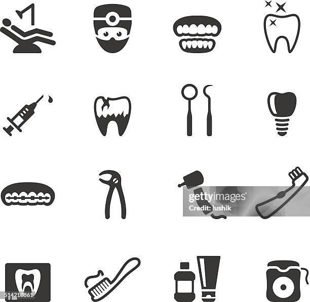 stockillustraties, clipart, cartoons en iconen met soulico icons - dental - electric toothbrush