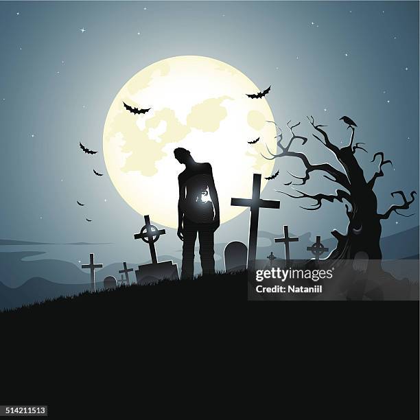 graveyard - grave stock illustrations