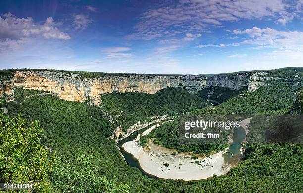 cirque de madeleine at ardeche river- famous canyon in the south of france - ardèche stockfoto's en -beelden